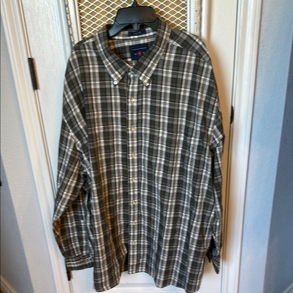 Saddlebred Gray Plaid Dress Shirt 3XL - Picture 1 of 1